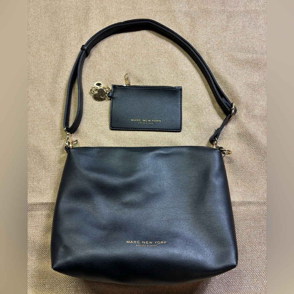 Marc New York Black Shoulder Bag with Pouch
